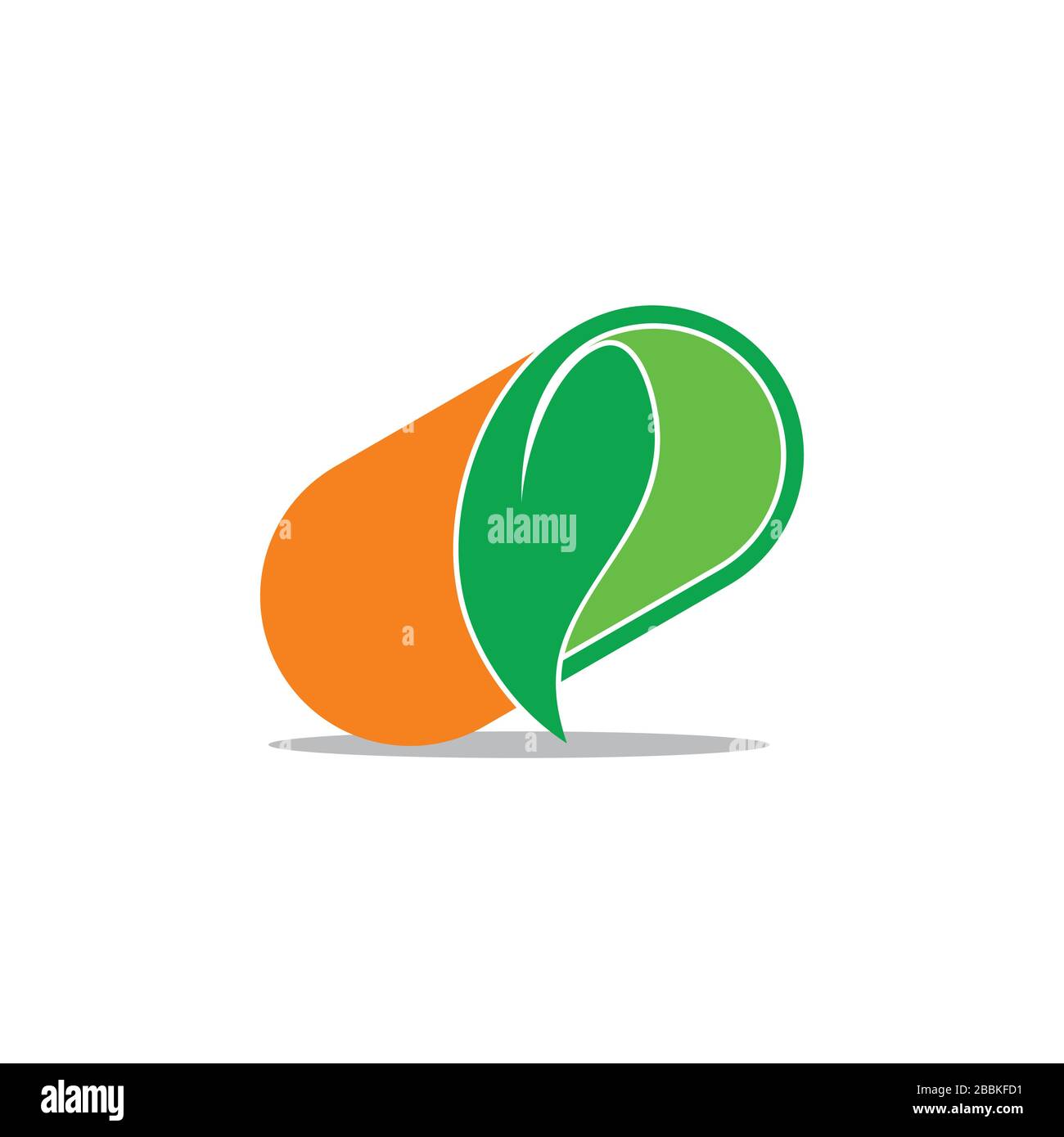 capsule forme de feuille symbole de médecine naturelle coloré logo vecteur Illustration de Vecteur