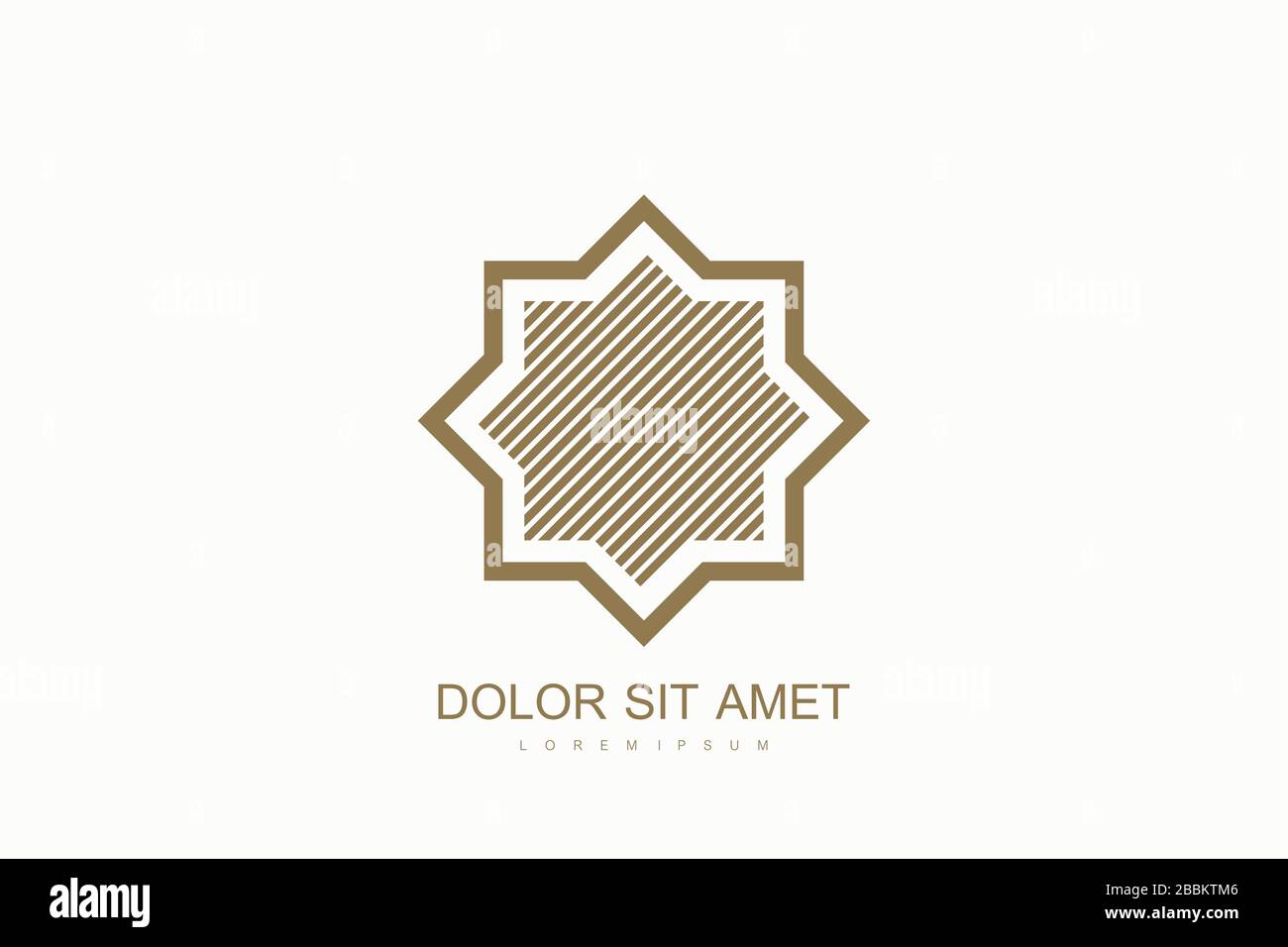 Style de modèle de logo vectoriel arabe. Logo représentant une icône plate dans les Émirats arabes Unis à Dubaï. Emblème pour produits de luxe, boutiques, bijoux, cosmétiques orientaux Illustration de Vecteur
