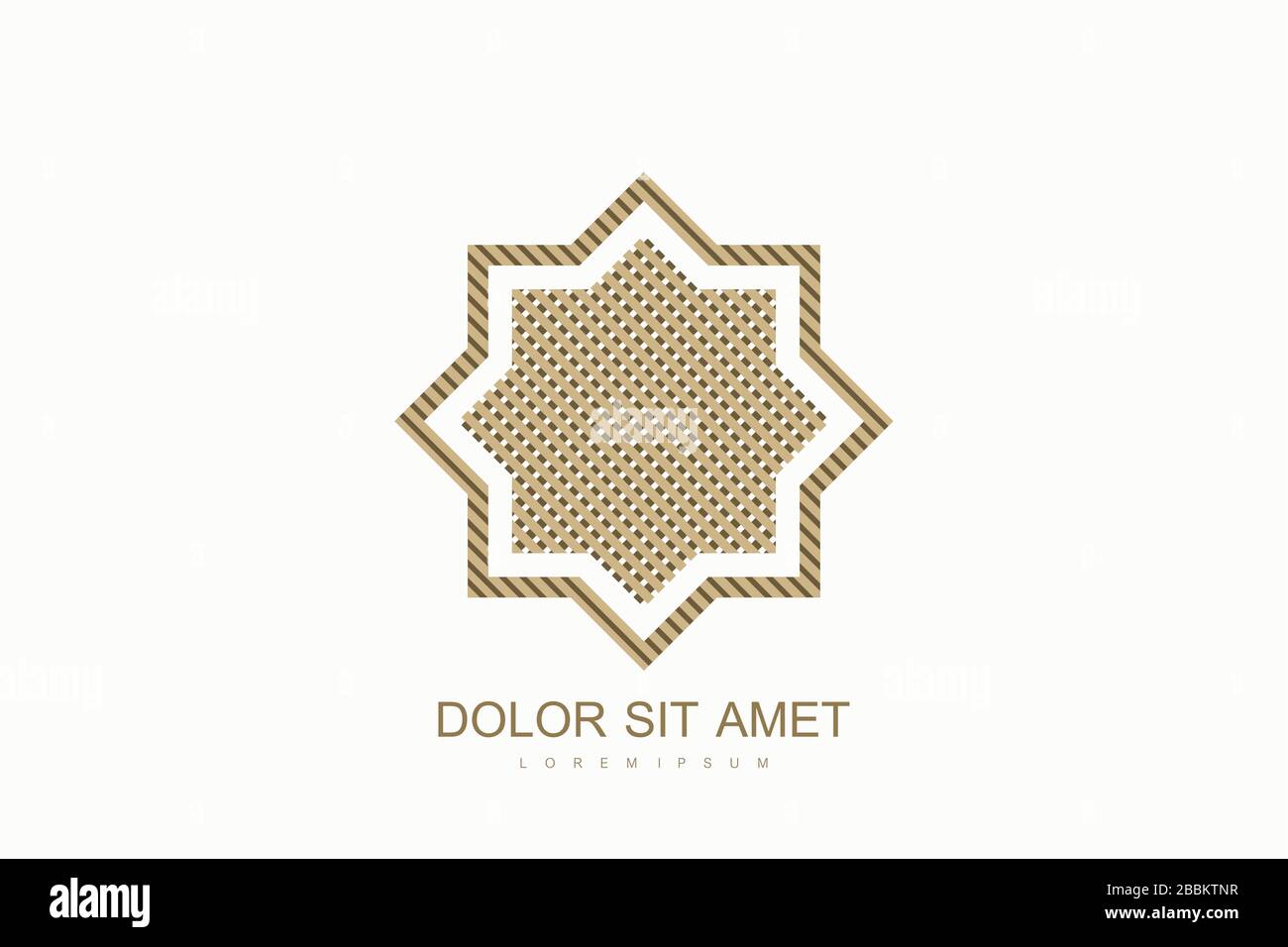 Style de modèle de logo vectoriel arabe. Logo représentant une icône plate dans les Émirats arabes Unis à Dubaï. Emblème pour produits de luxe, boutiques, bijoux, cosmétiques orientaux Illustration de Vecteur