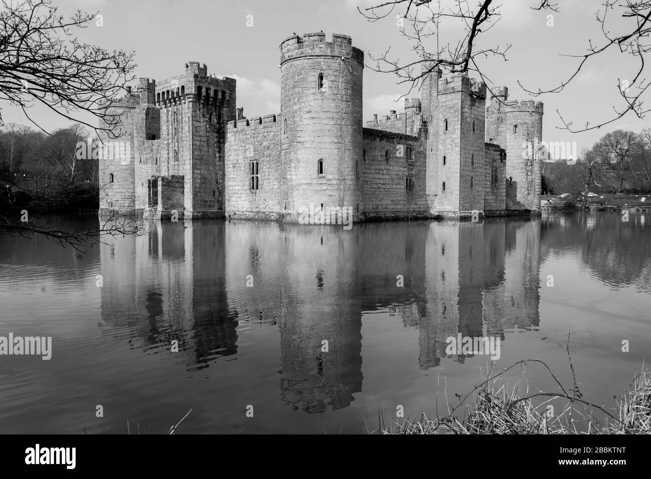 Château médiéval en pierre de Boham en Angleterre Banque D'Images