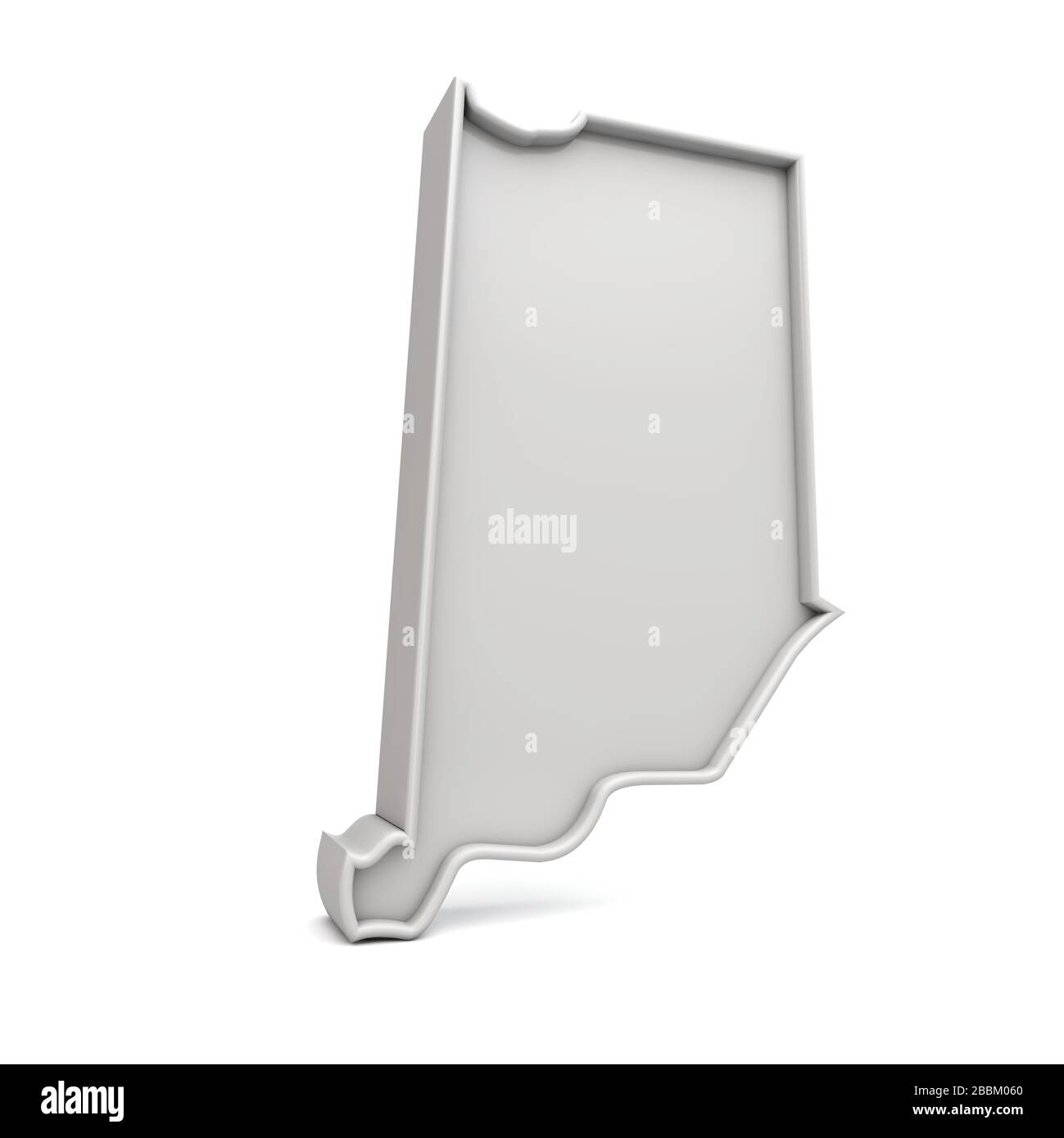 État américain de l'Idaho, carte tridimensionnelle simple en gris blanc. Rendu 3D Banque D'Images