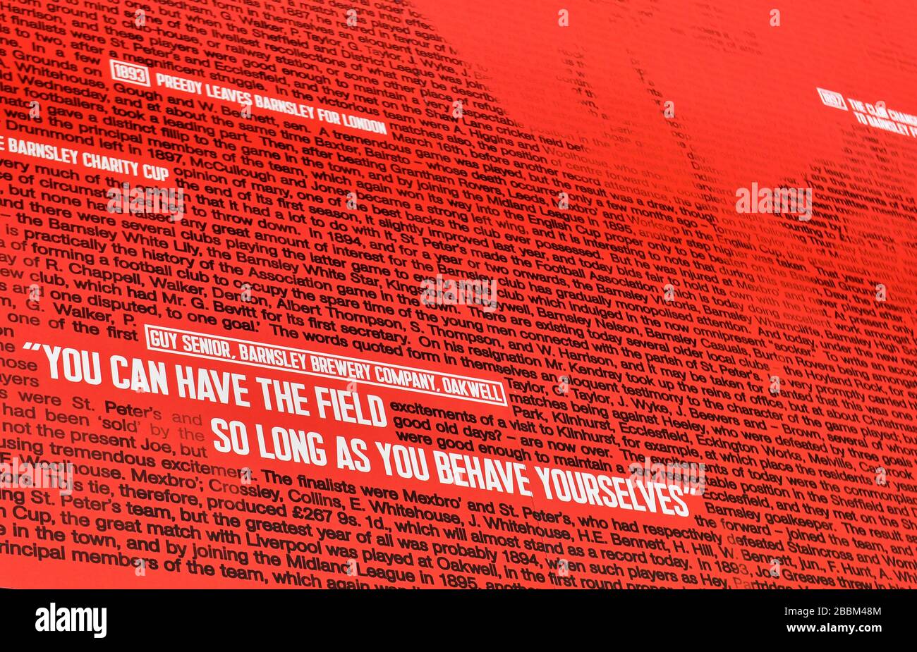 Vue générale de la signalisation à Oakwell Banque D'Images