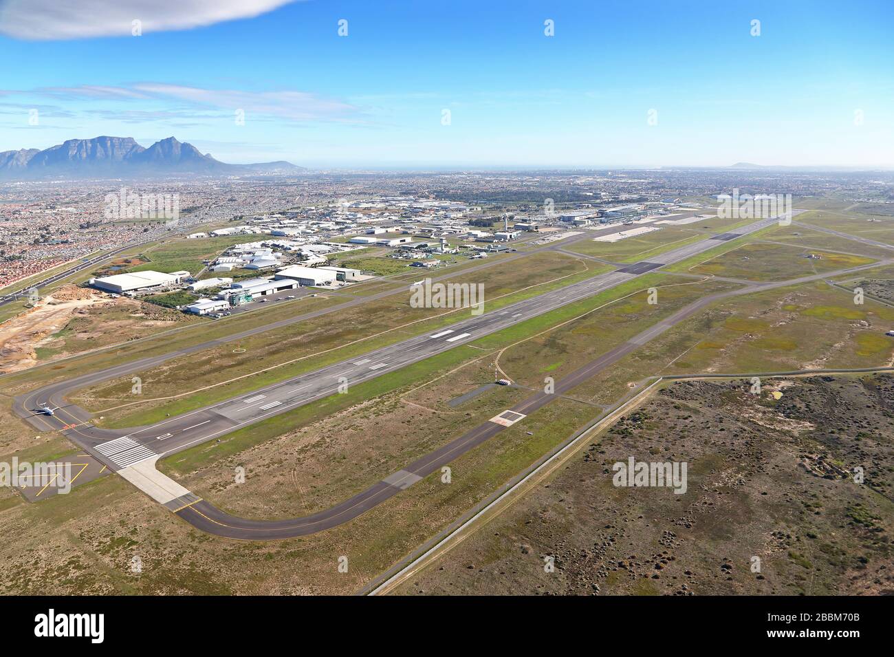 Photo aérienne de l'aéroport international du Cap Banque D'Images