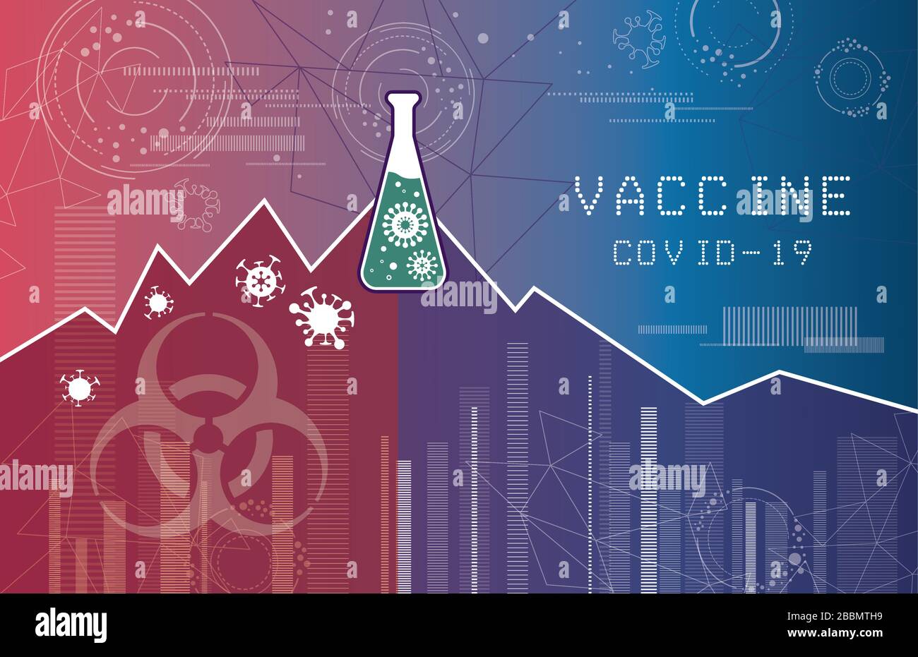 Diagramme de recherche sur les vaccins abstrait Illustration de Vecteur
