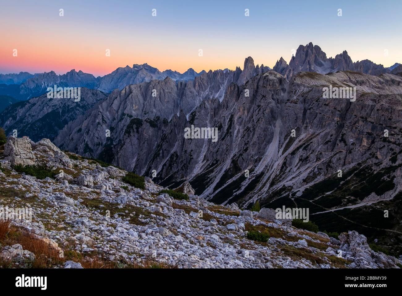 Parc national Tre Cime di Lavaredo. Alpes des Dolomites, Italie Banque D'Images