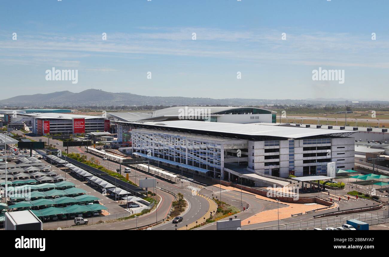 Photo aérienne de l'aéroport international du Cap Banque D'Images