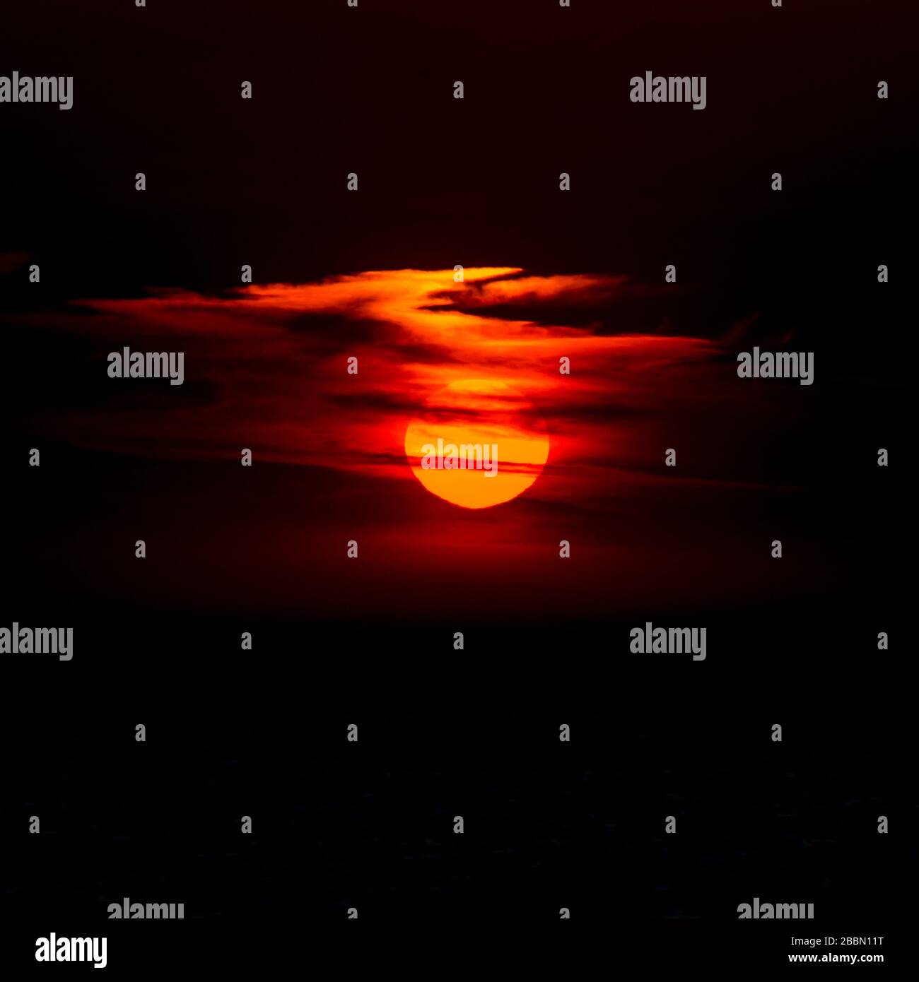 Coucher de soleil à Hunstanton en Angleterre Banque D'Images