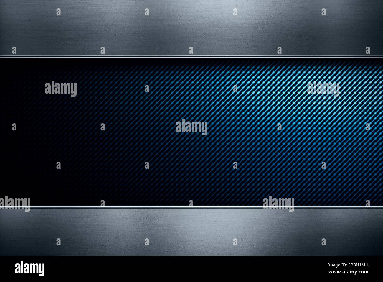 Fibre de carbone bleue avec texture métallique Banque D'Images