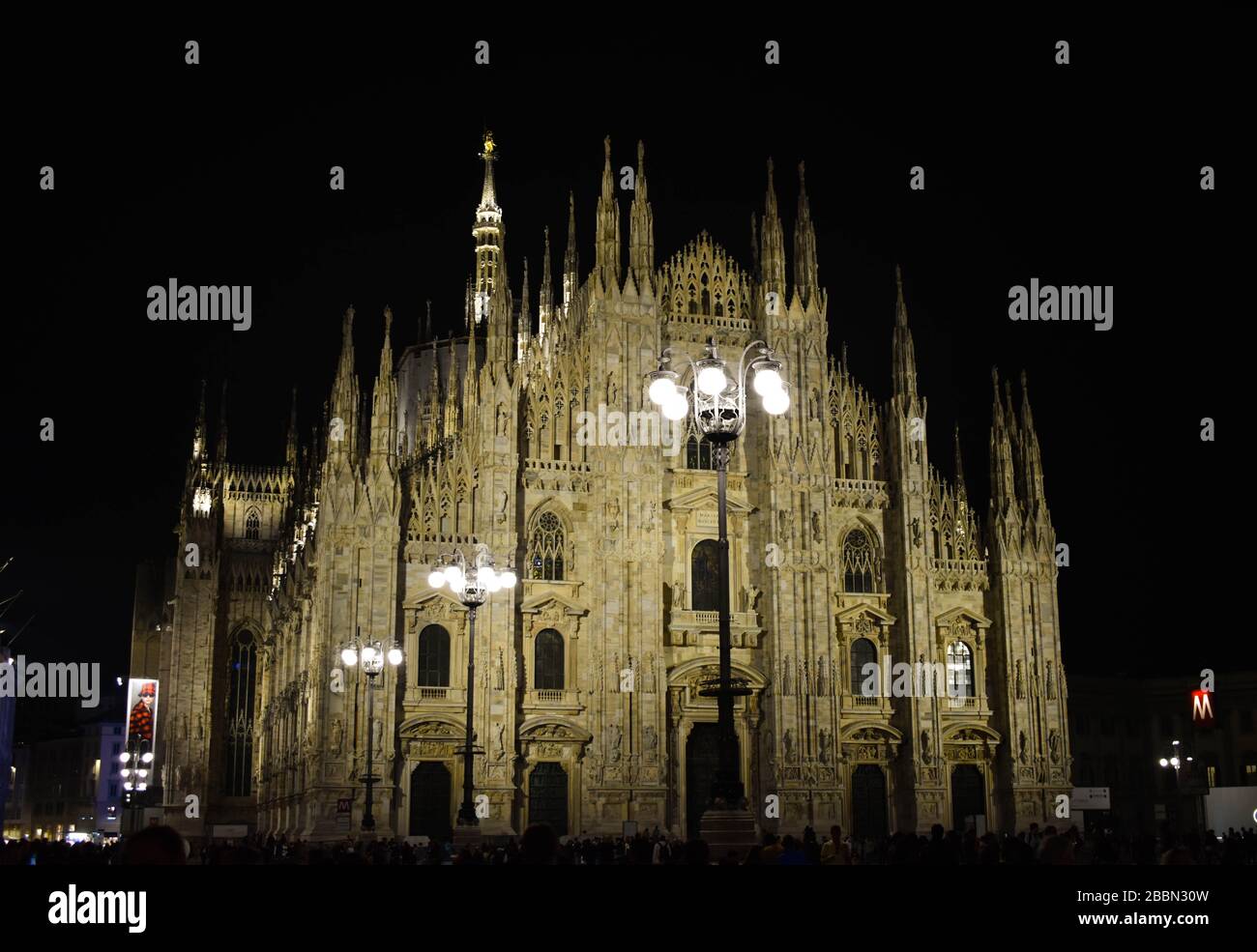 Duomo di Milano la nuit, Milan, Italie Banque D'Images