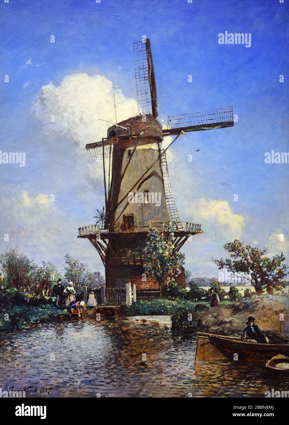 Moulin près de Delft 1857 Johann Barthold Jongkind Latrop 1819 la Côte-Saint-André 1891 Néerlandais Pays-Bas Banque D'Images