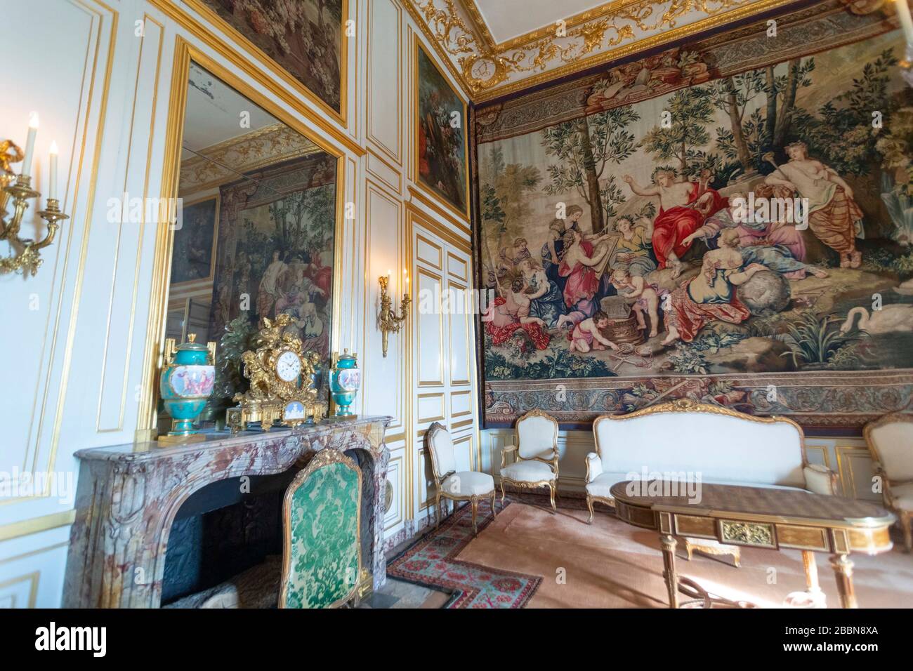 Chambre au Château de Fontainebleau Banque D'Images