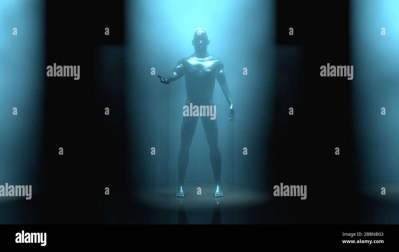 3D render. Silhouettes humanoïdes clonage Banque D'Images