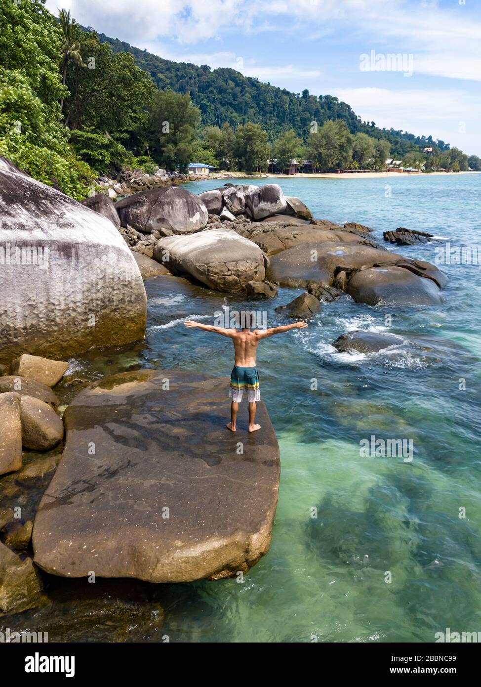 Pulau Tioman Drone vue Malaisie Banque D'Images