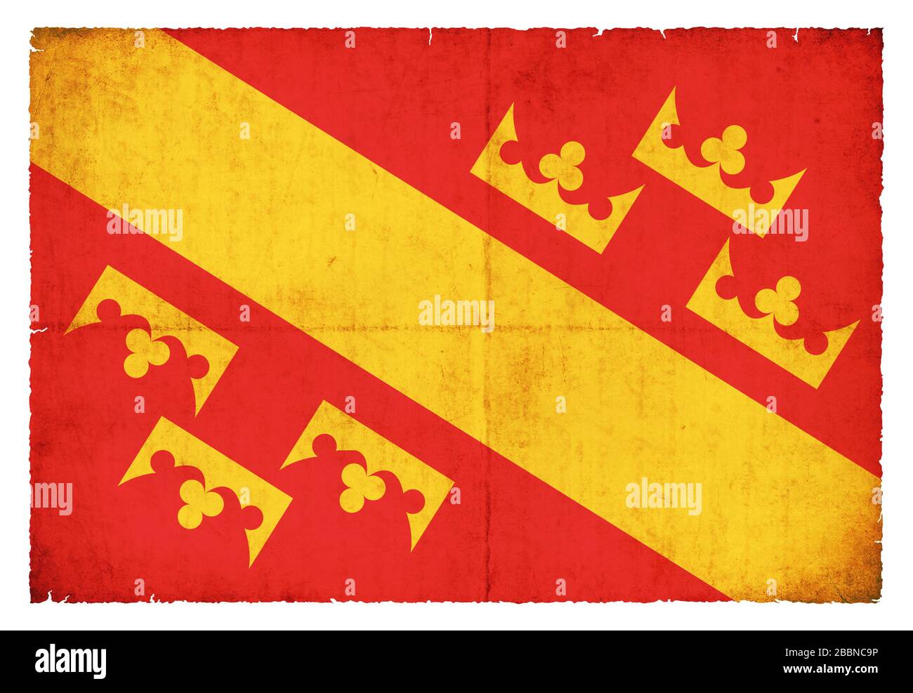 Drapeau du département français Haut-Rhin créé dans le style grunge Banque D'Images Drapeau du département français Haut-Rhin créé dans le style grunge Banque D'Images