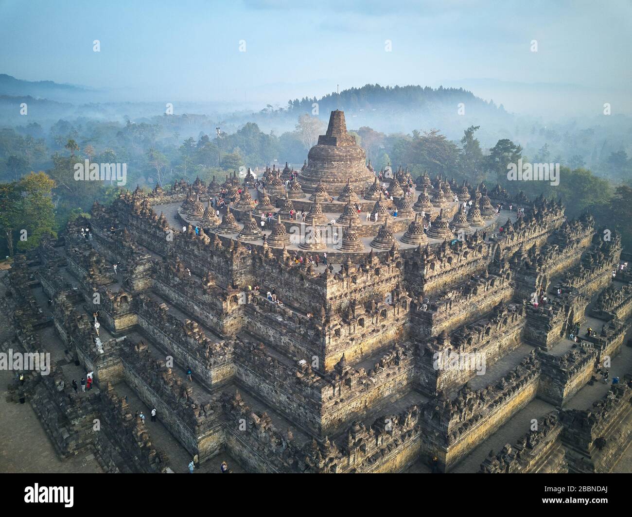 Borobudur le plus grand site bouddhiste Saint dans le monde Banque D'Images