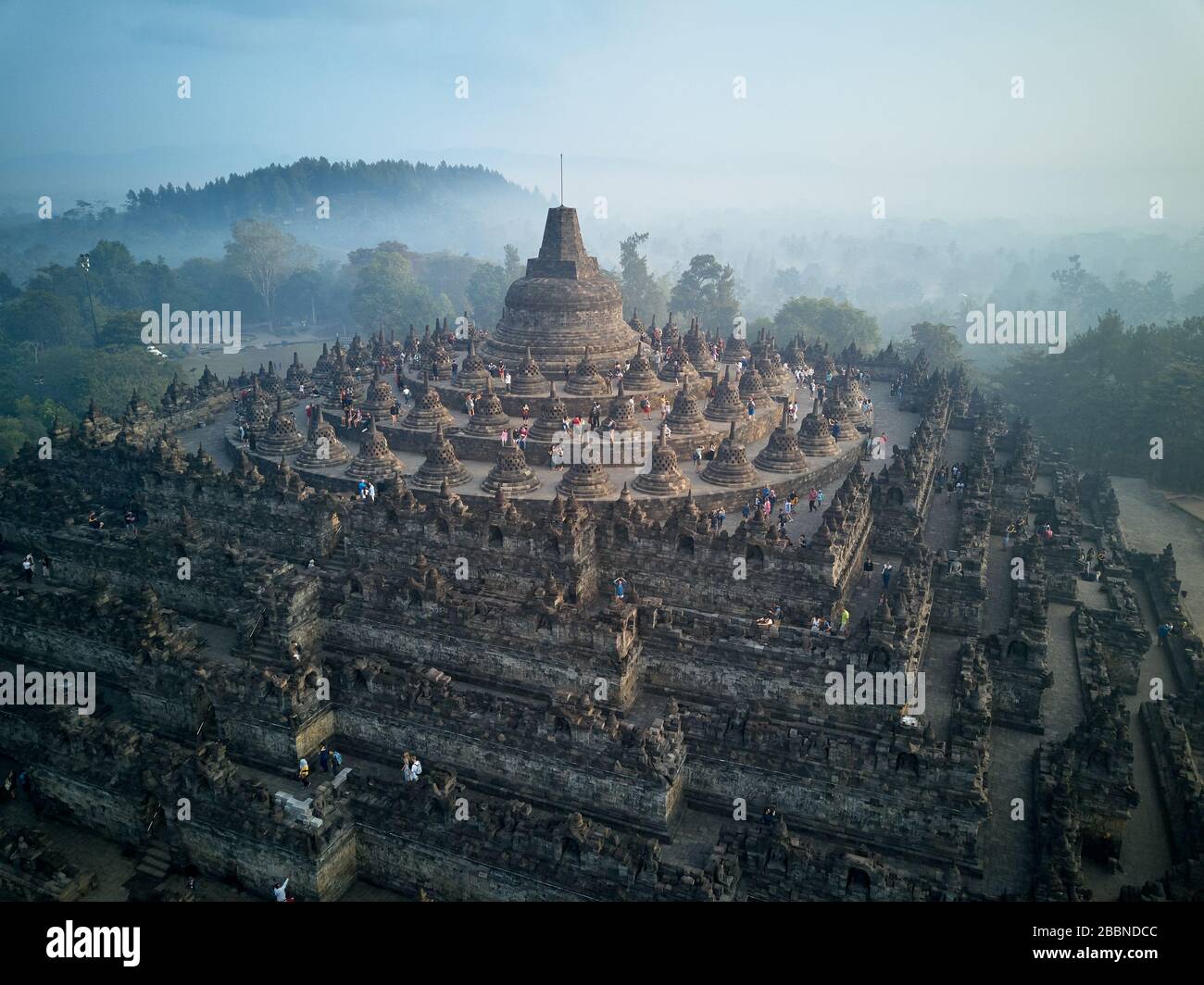 Borobudur le plus grand site bouddhiste Saint dans le monde Banque D'Images