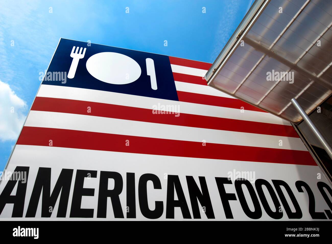 Signe American Food 2.0 Banque D'Images