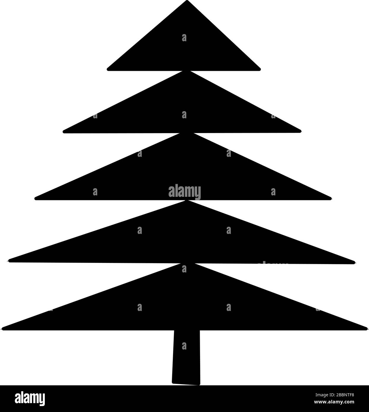 Sapin nouvelle année tiré à la main. Illustration de Doodle pour les motifs, les cartes de vœux d'hiver, les affiches, les autocollants et le dessing saisonnier. Illustration de Vecteur