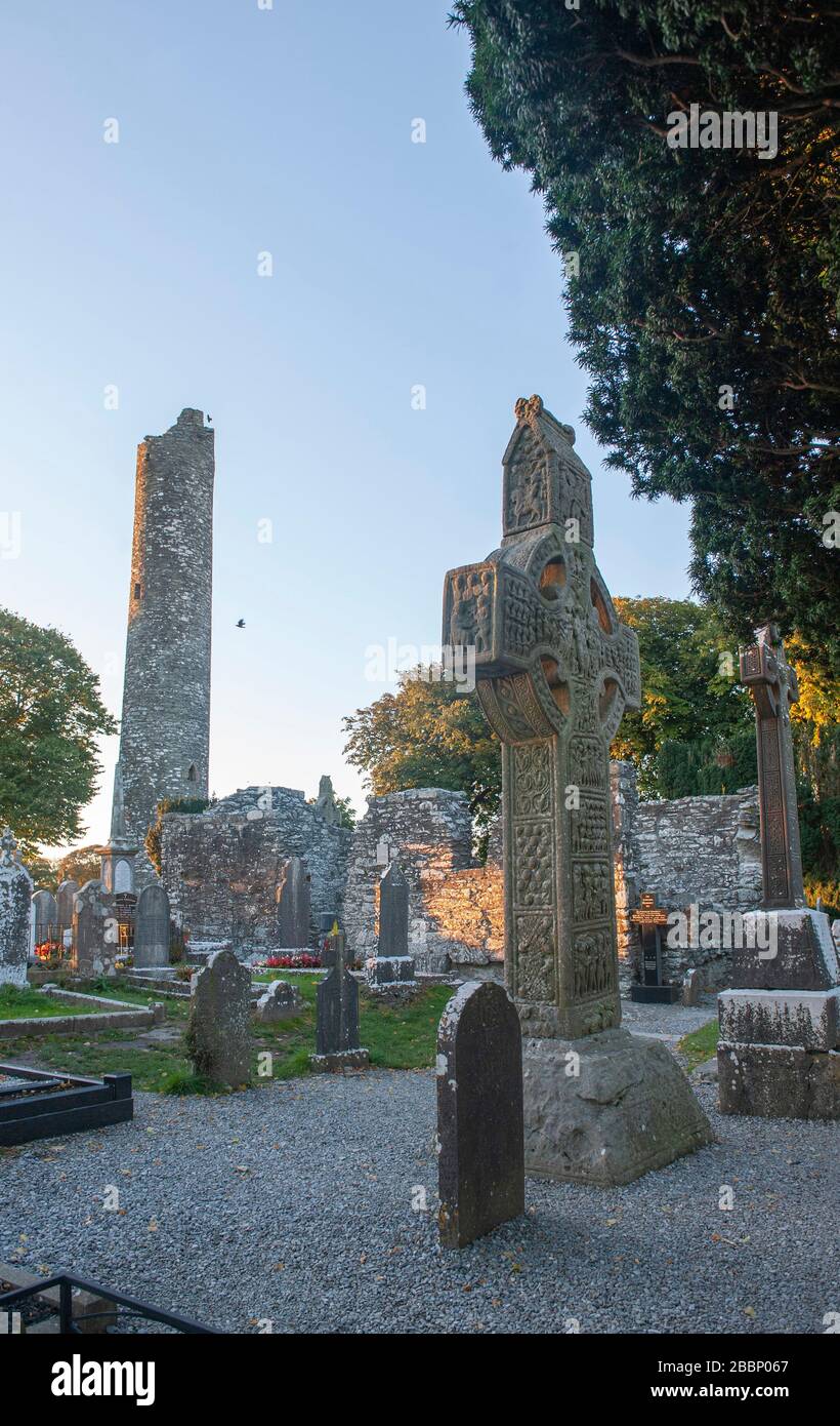 Croix de Muiredach dans le comté de Monasterboice, en Irlande Banque D'Images