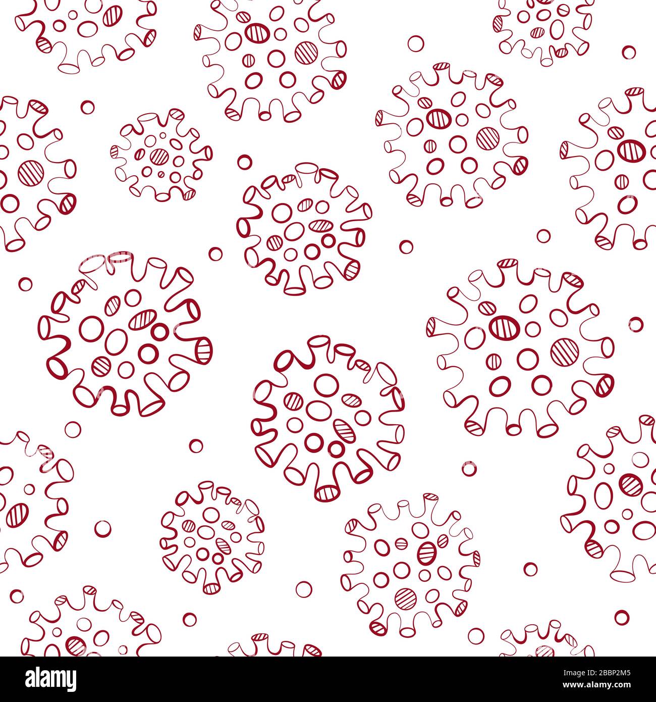 Modèle transparent avec virus. Coronavirus modèle médical avec covid-19 bactéries. Illustration linéaire rouge vectoriel sur fond blanc Illustration de Vecteur