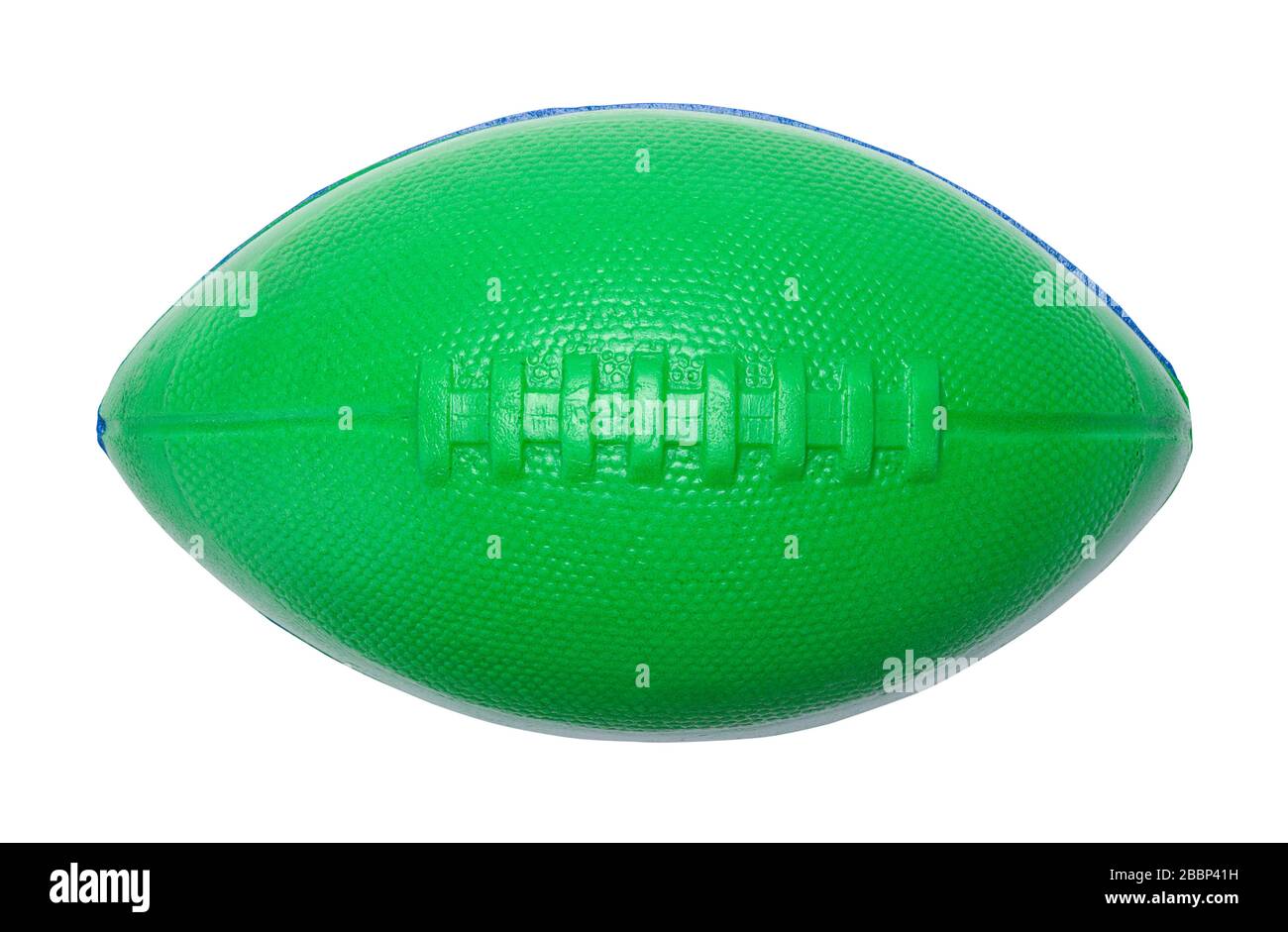 Jouet mousse de football vue de dessus isolé sur fond blanc. Banque D'Images