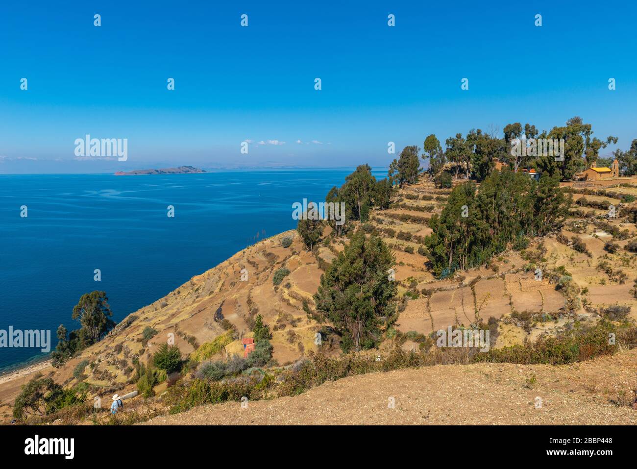 Île del sol ou île du Soleil, lac Titicaca, Département la Paz, Andes, Bolivie, Amérique latine Banque D'Images