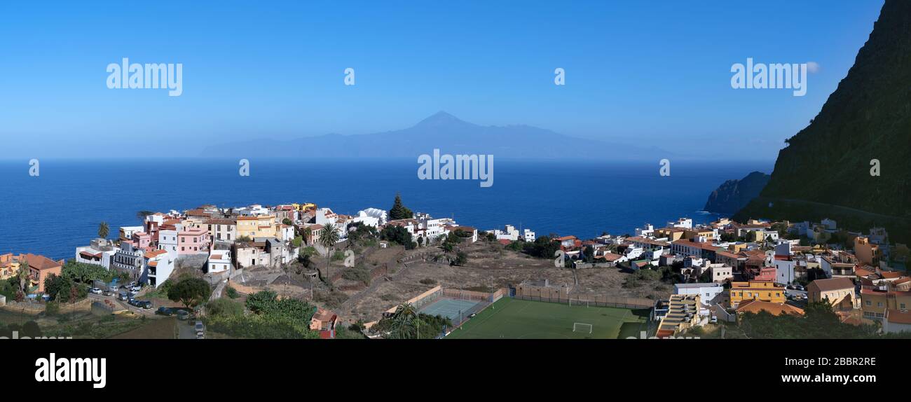 Panorama d'Agulo, la Gomera, îles Canaries, Espagne Banque D'Images