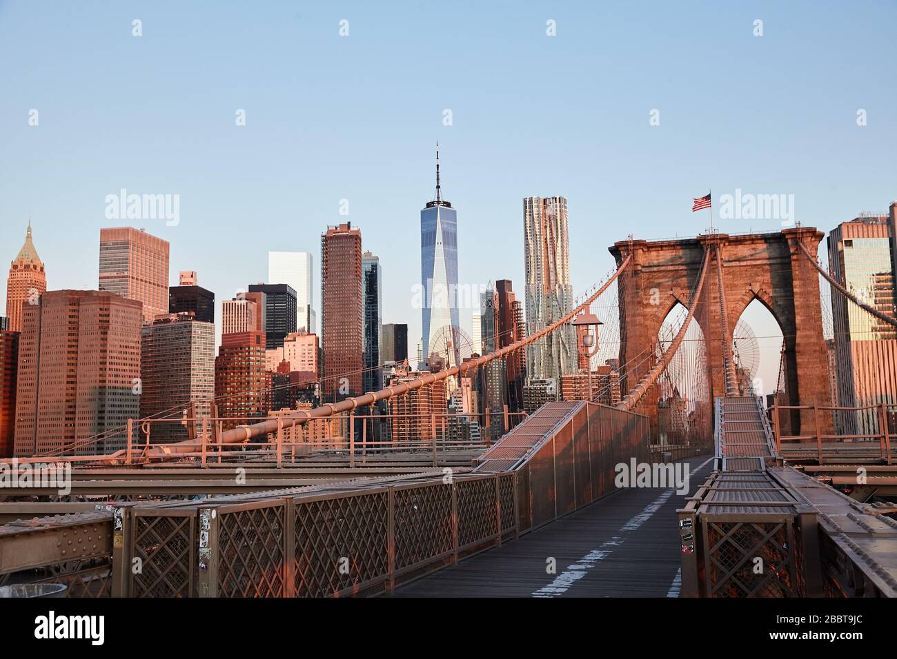 Pont de Brooklyn vide Banque D'Images