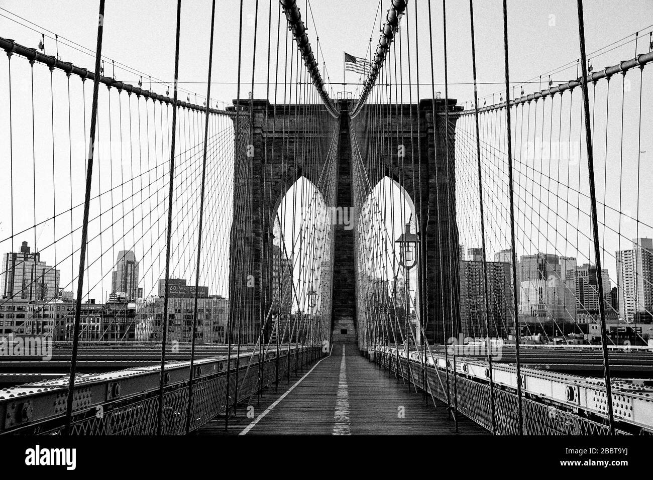 Pont de Brooklyn vide Banque D'Images