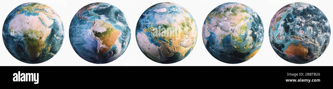Planète Terre continents géographie. Éléments de cette image fournie par la NASA. rendu tridimensionnel Banque D'Images