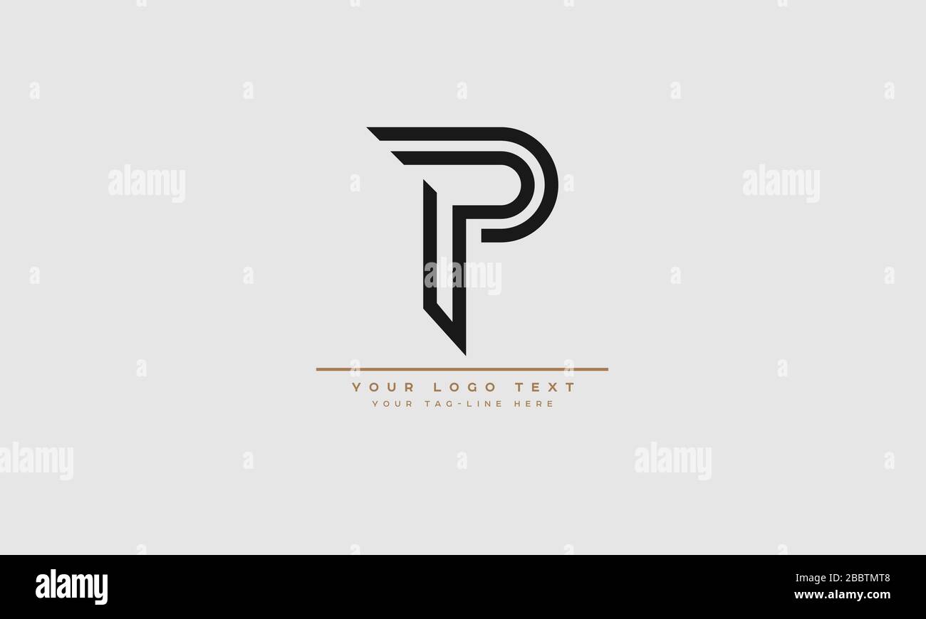 LOGO ABSTRAIT P, CARACTÈRES ALPHABÉTIQUES PP Illustration de Vecteur