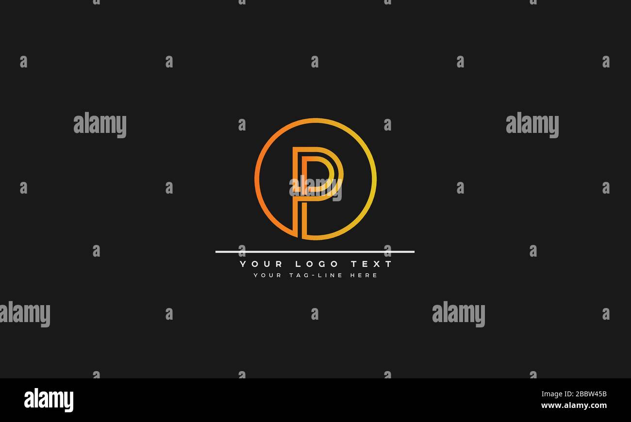 LOGO ABSTRAIT P, CARACTÈRES ALPHABÉTIQUES PP Illustration de Vecteur