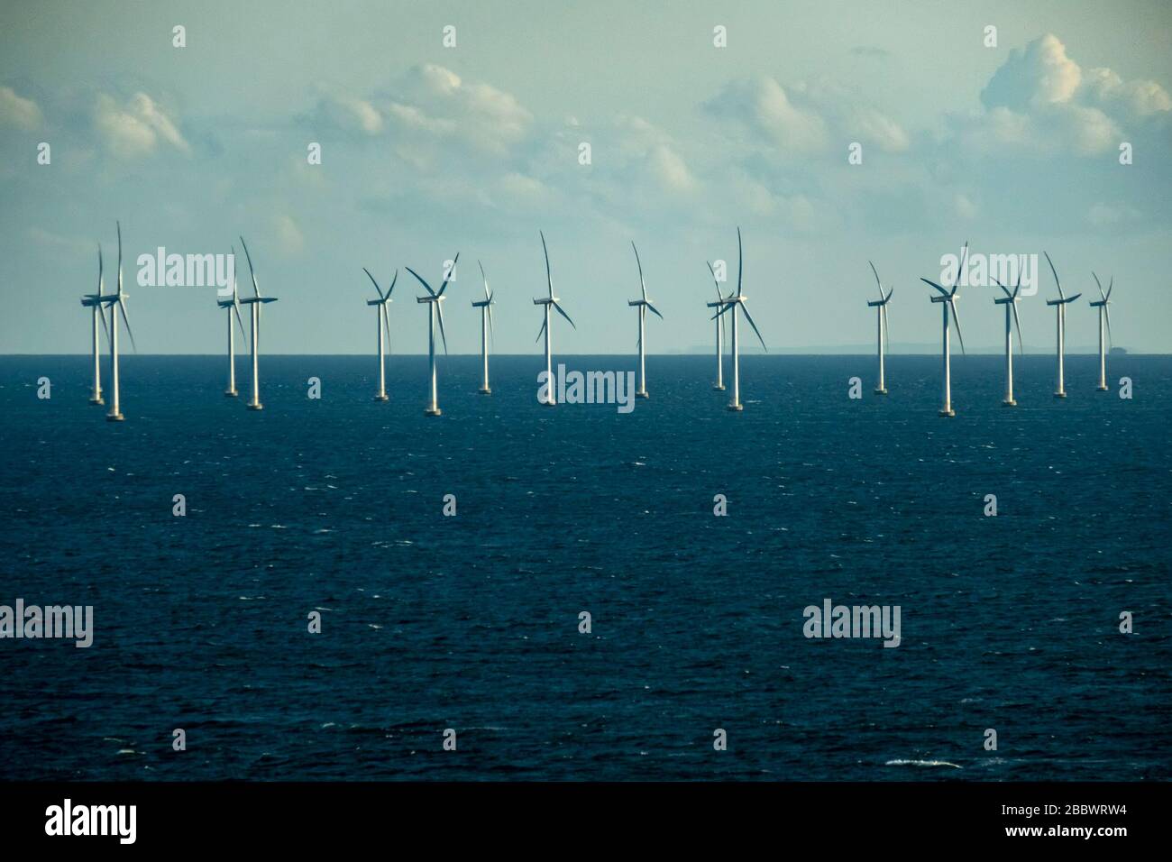 Turbines éoliennes offshore Lillgrund mer, Suède, Europe Banque D'Images