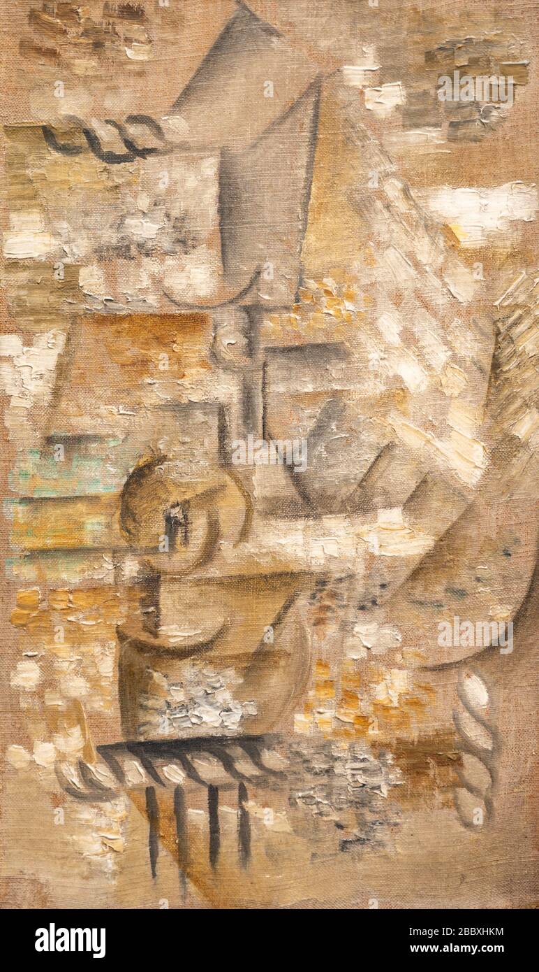 « verre et pomme » (1911) par Pablo Picasso (1881–1973). Banque D'Images