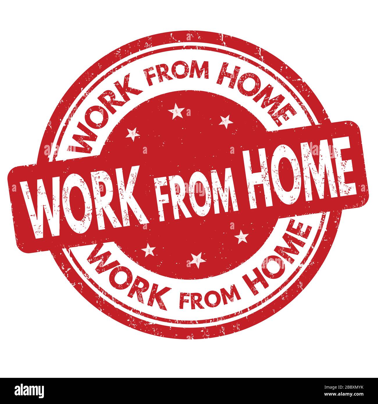 Travail à partir de la maison grunge caoutchouc tampon sur fond blanc, illustration vectorielle Illustration de Vecteur