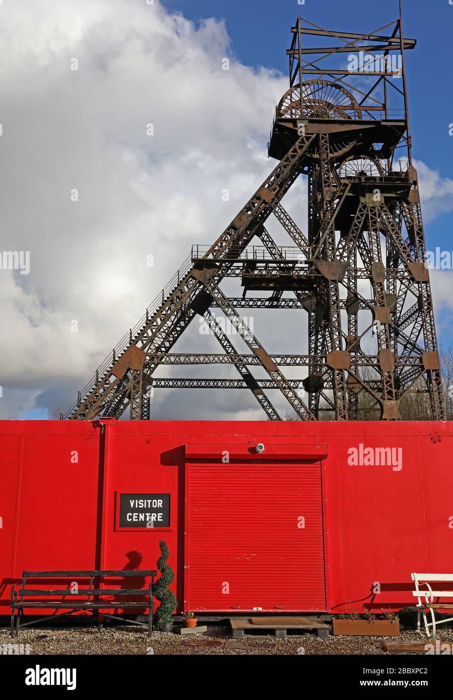 Wbobinage Gear et Pit Head, mine de charbon, mine de charbon et musée, Astley Green, Manchester, Lancashire, Nord-Ouest de l'Angleterre, Royaume-Uni Banque D'Images
