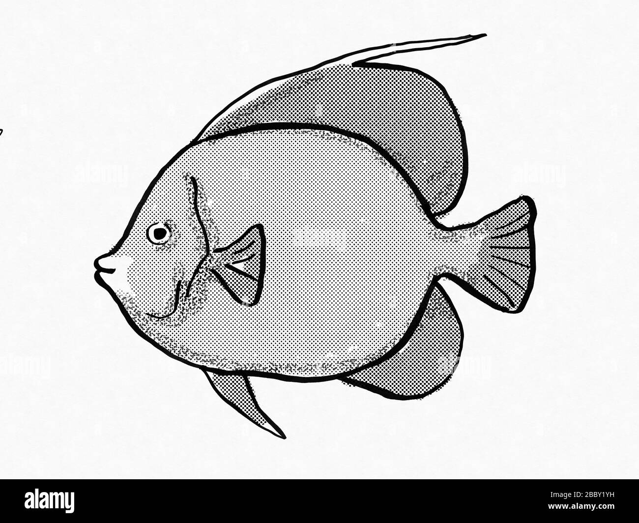 Dessin rétro de style dessin de dessin d'une Margate Yellowtail , une épave et des espèces de poissons de vie marine de récif de Floride et du golfe du Mexique vue de côté fait dans Banque D'Images