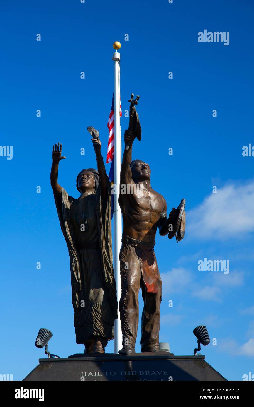 Monument commémoratif des anciens combattants de la vallée de l'Ouest, Communauté de Grand Ronde, Oregon Banque D'Images