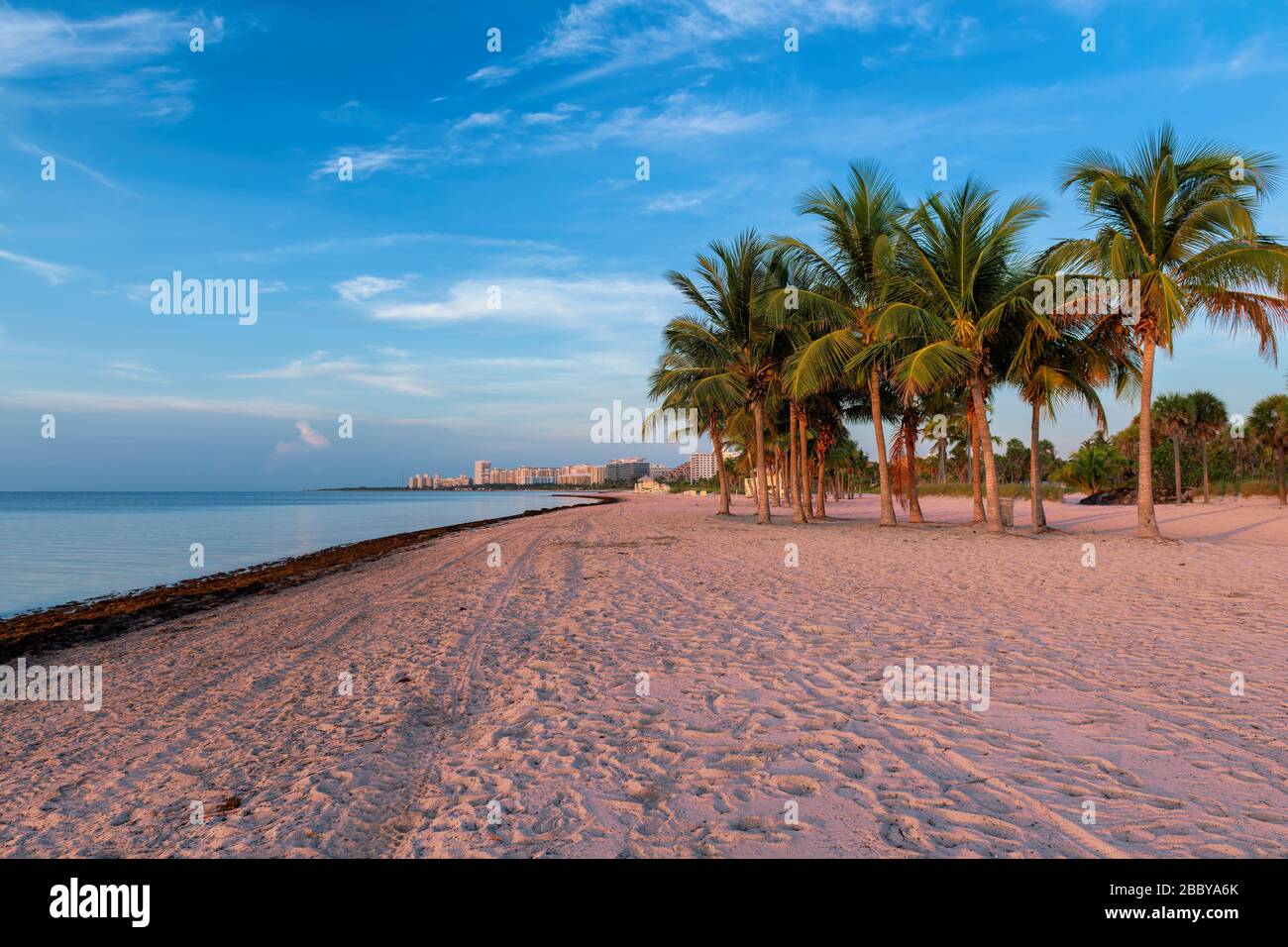 Miami Beach au lever du soleil, Floride. Banque D'Images