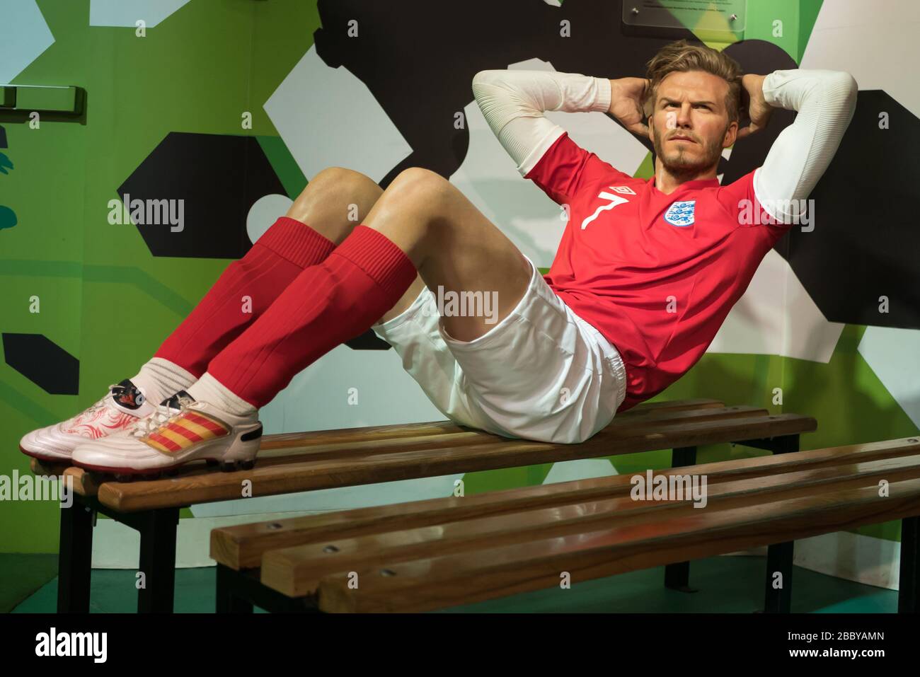 Bangkok, Thaïlande - 1 novembre 2019 : exposition de la cire David Beckham au musée de Madame Tussauds, Siam Discovery à Bangkok, Thaïlande. Banque D'Images