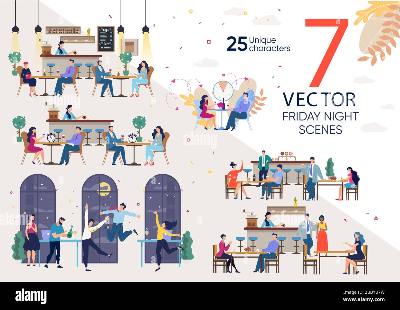 Jeu de concepts vectoriels plates de loisirs de vendredi soir Illustration de Vecteur Jeu de concepts vectoriels plates de loisirs de vendredi soir Illustration de Vecteur