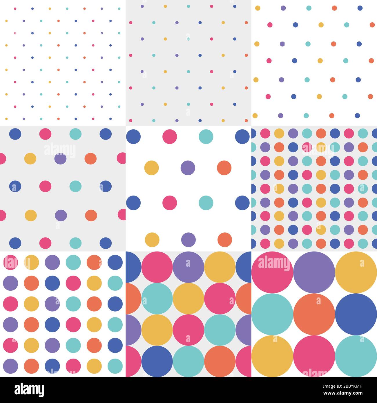 Les modèles sans couture, polka dot set Illustration de Vecteur