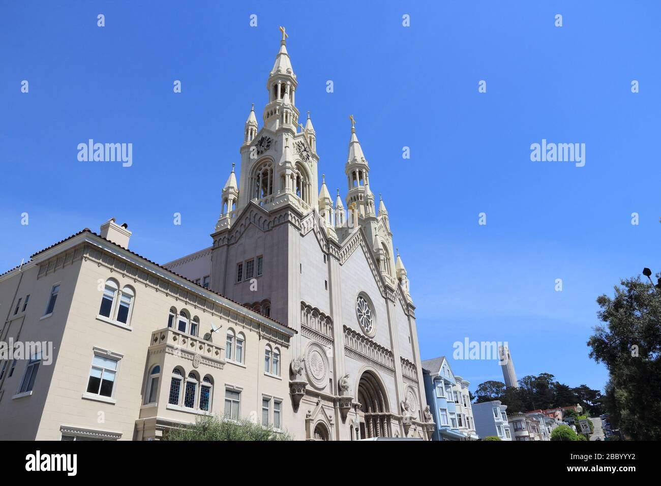 L'Église Saints Pierre et Paul à San Francisco, Californie, USA. Banque D'Images