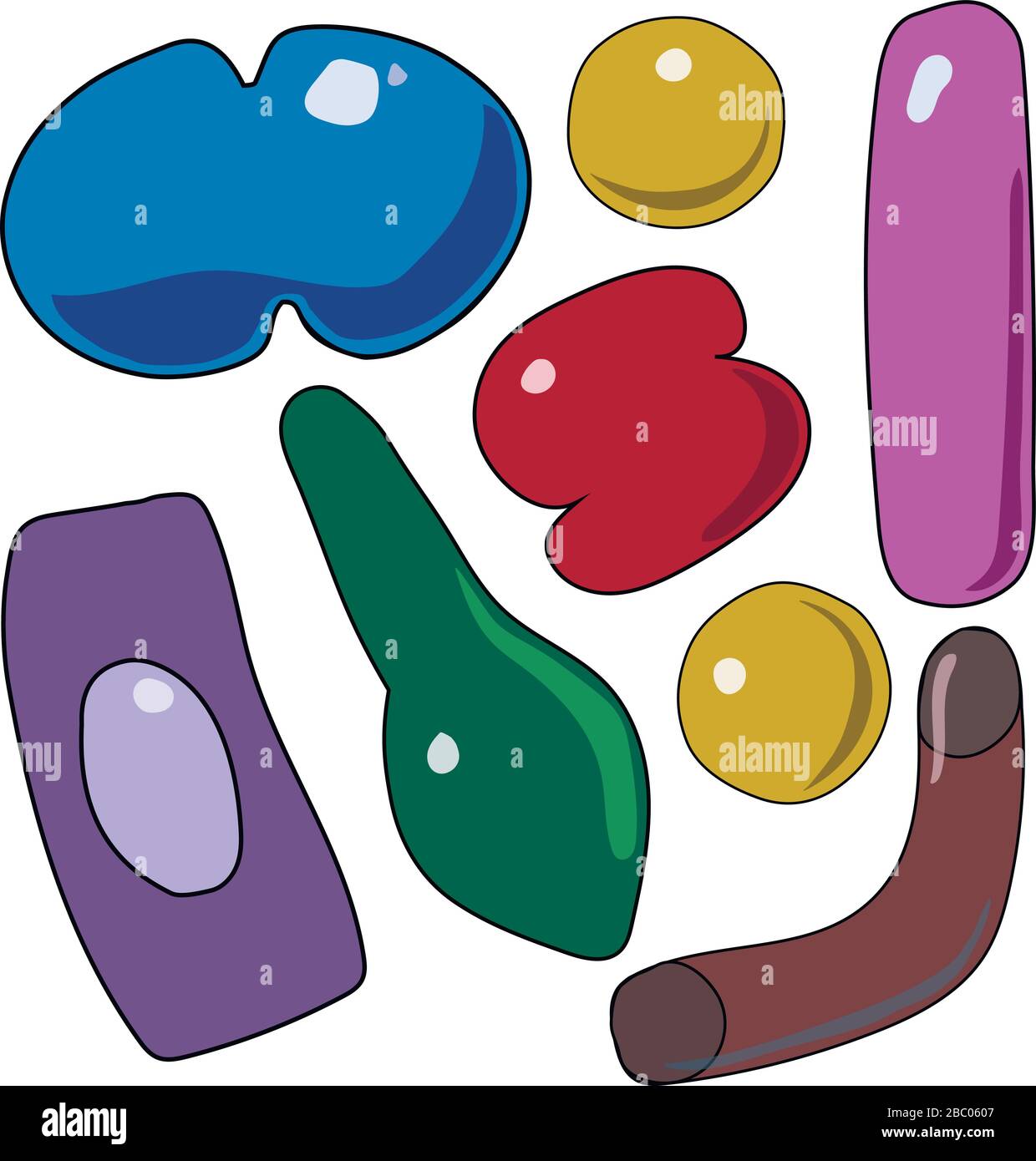 Ensemble simple de vecteurs associés aux bactéries pour votre conception. Illustration de Vecteur