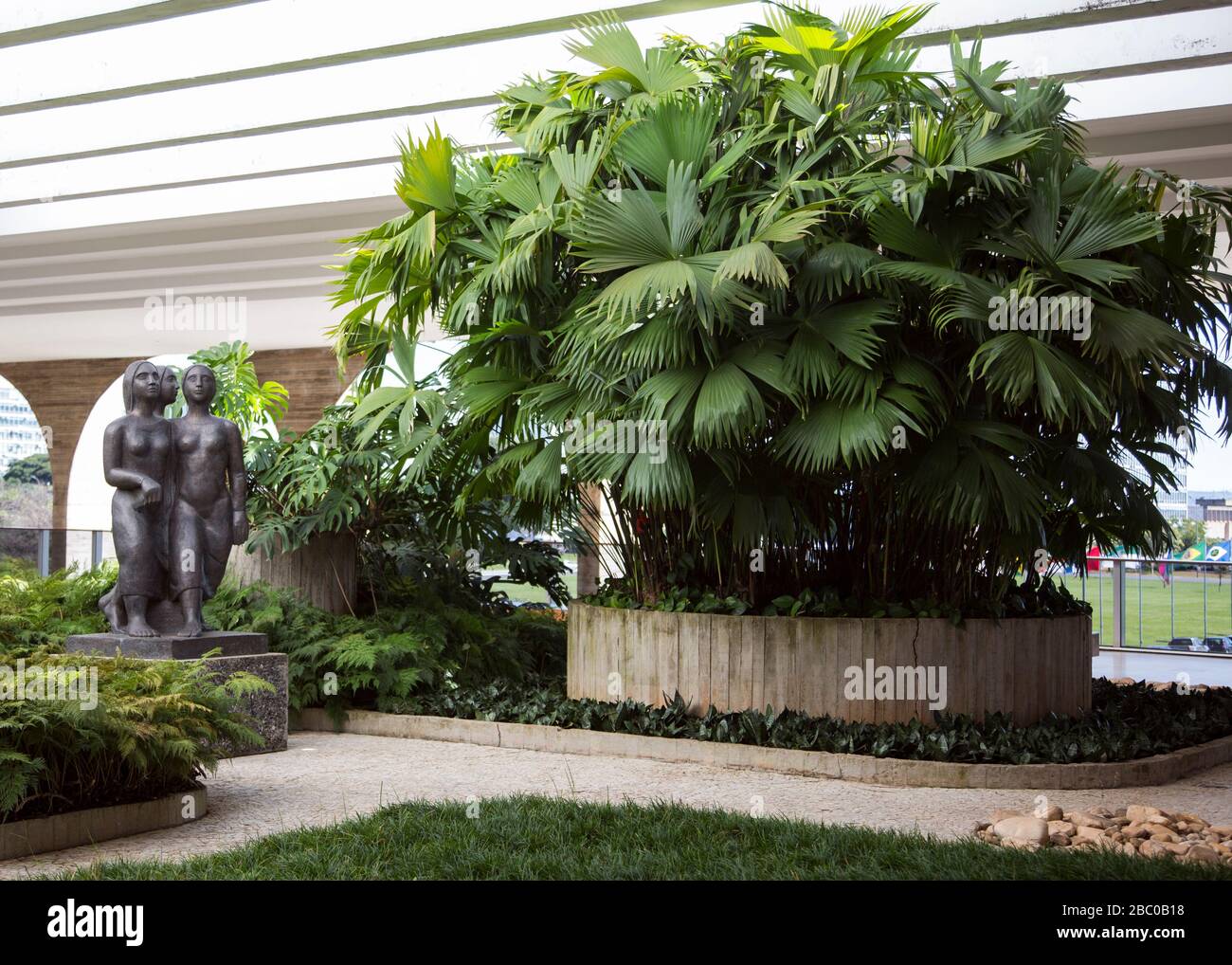 Les jardins de terrasse du palais d'Itamaraty, Brésilia Banque D'Images
