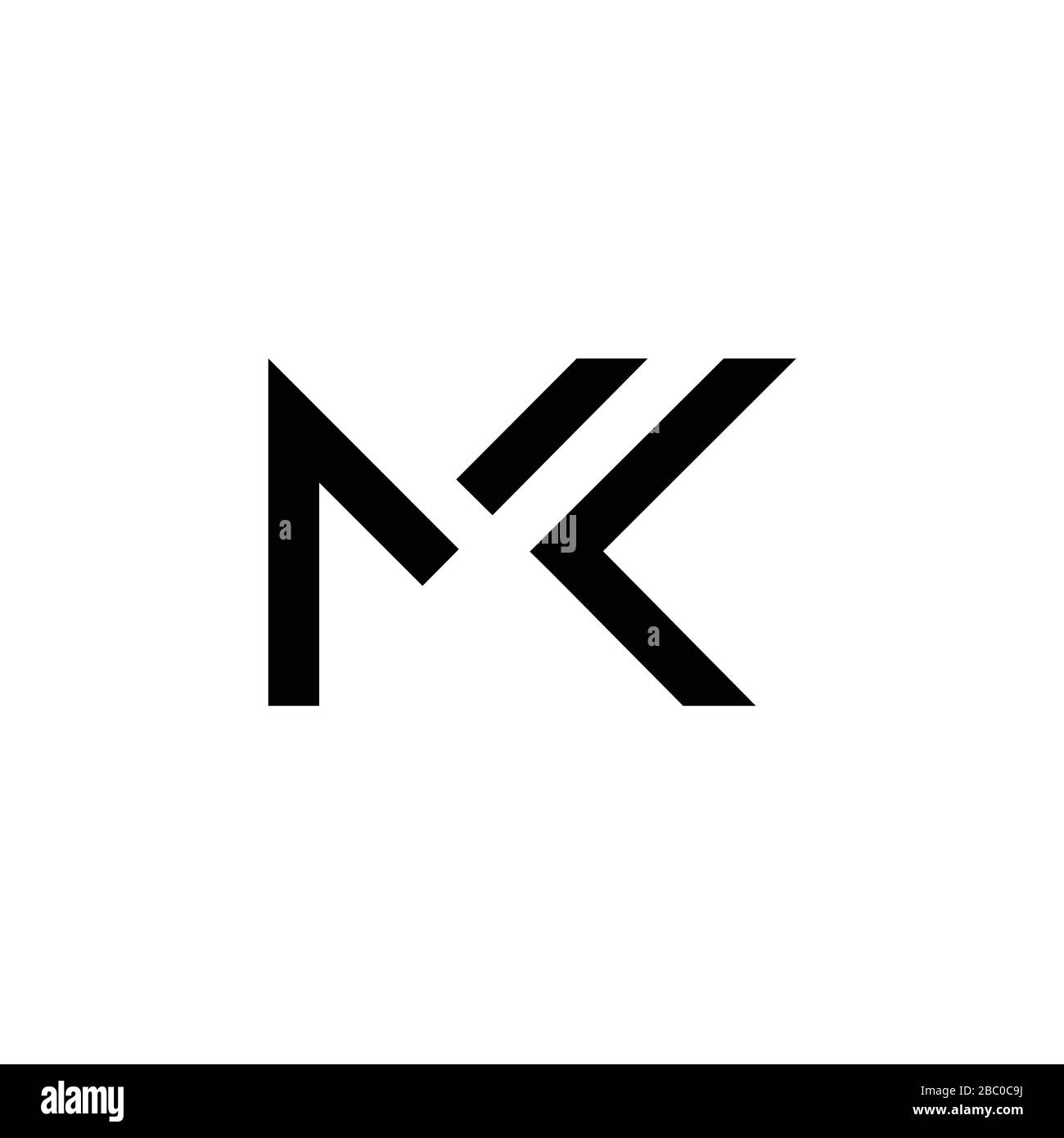 Modèle vectoriel de logo lettre MK initial. Motif logo MK lettre abstraite. Modèle vectoriel minimaliste de conception de logo professionnel à la mode lettre liée. Illustration de Vecteur