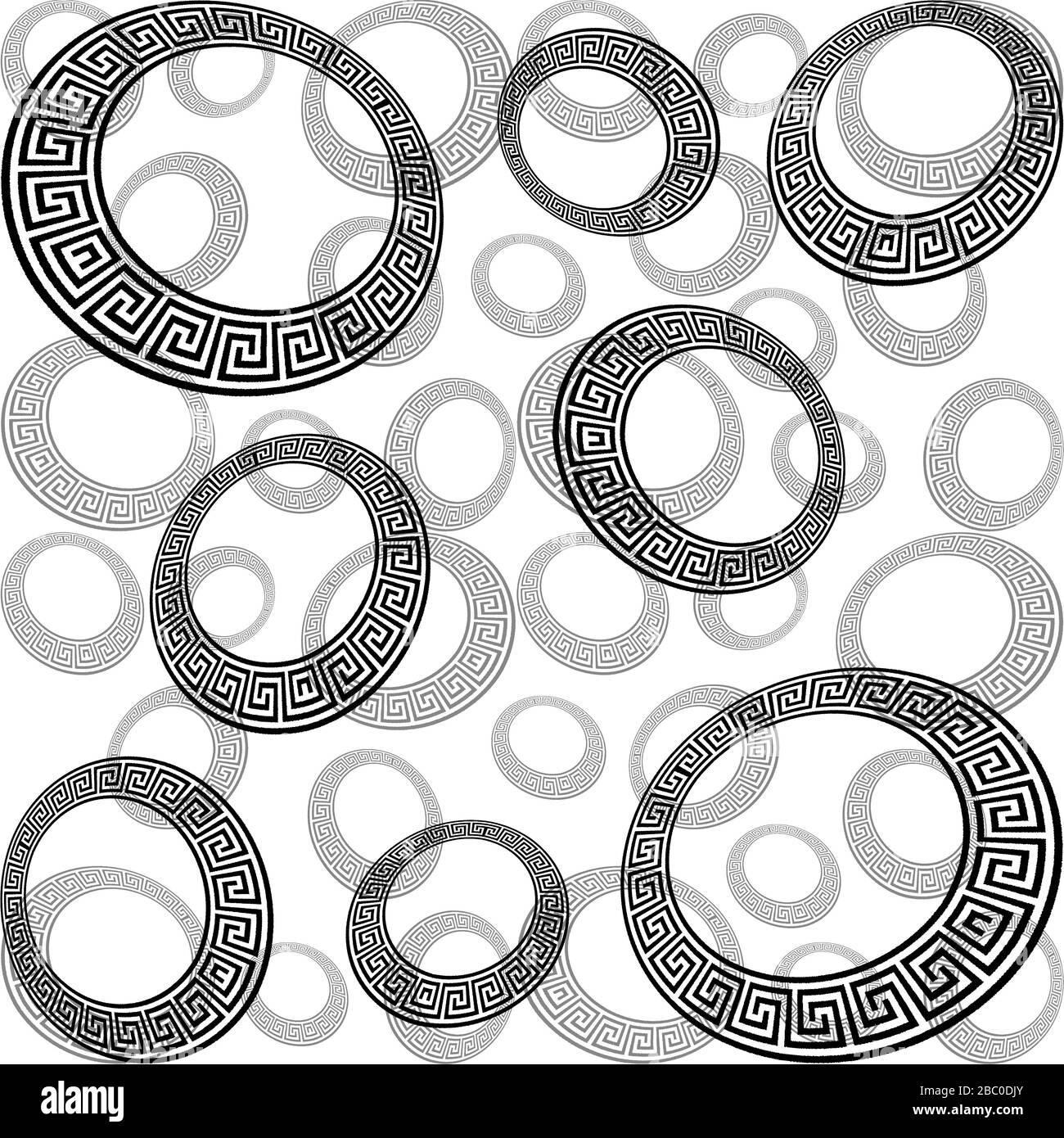 style baroque avec motif grec circulaire sans couture Banque D'Images