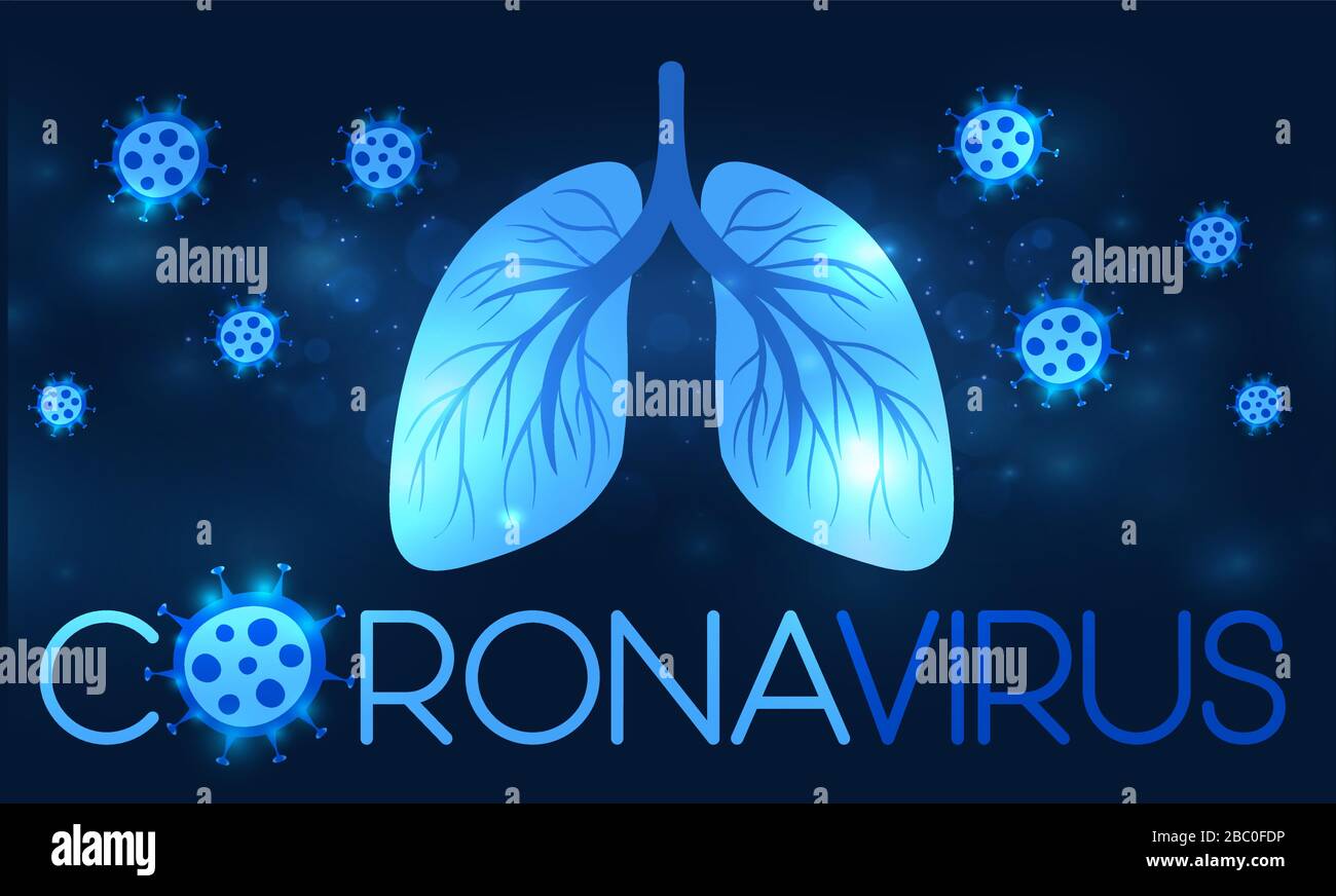 Hologramme de coronavirus COVID-2019 sur fond bleu futuriste. Type mortel de virus 2019-nCoV. Modèles tridimensionnels de bactéries du coronavirus. Illustration de Vecteur