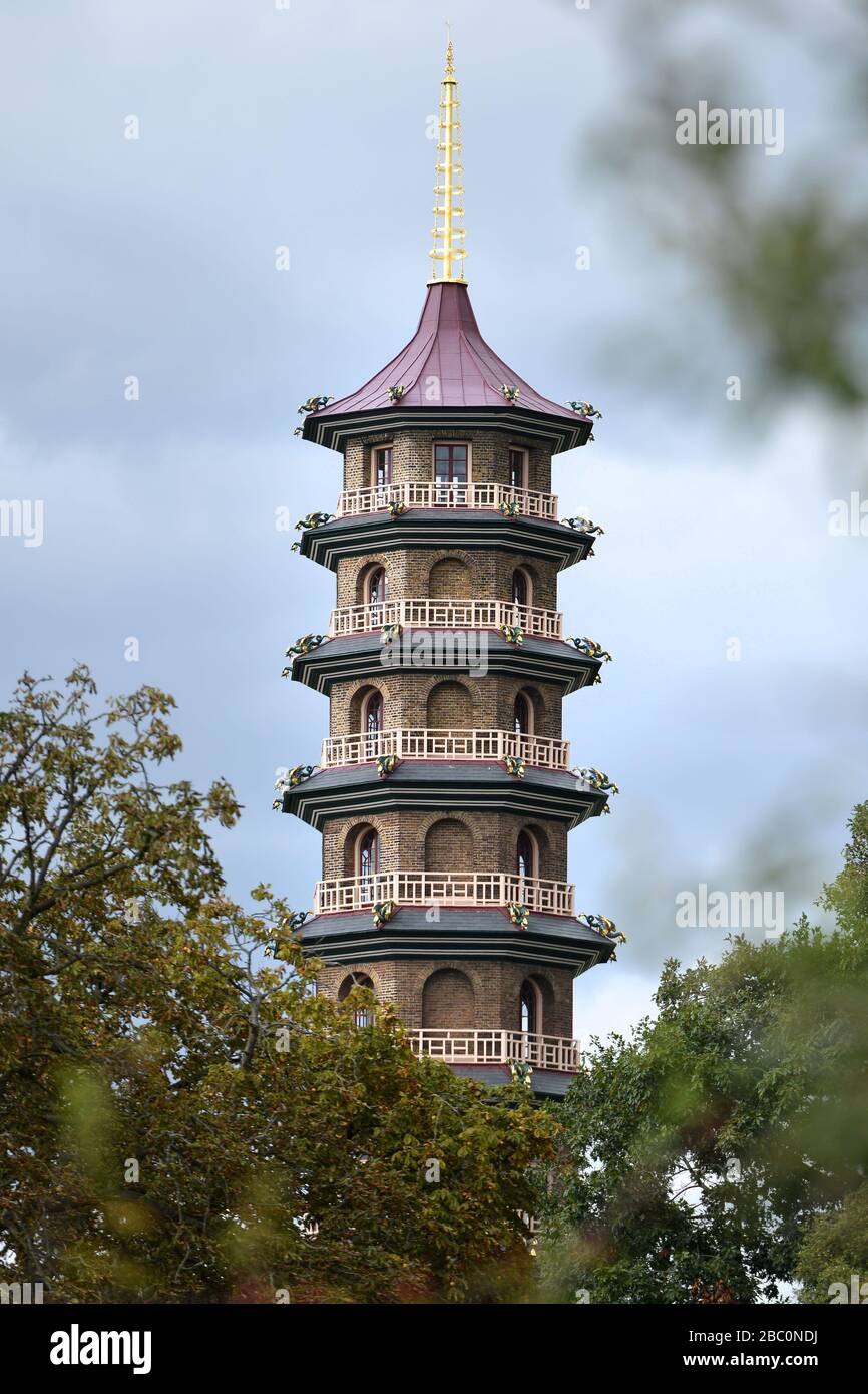 Great Pagoda, Royal Botanic Gardens, Kew Gardens, Richmond London, Royaume-Uni Banque D'Images