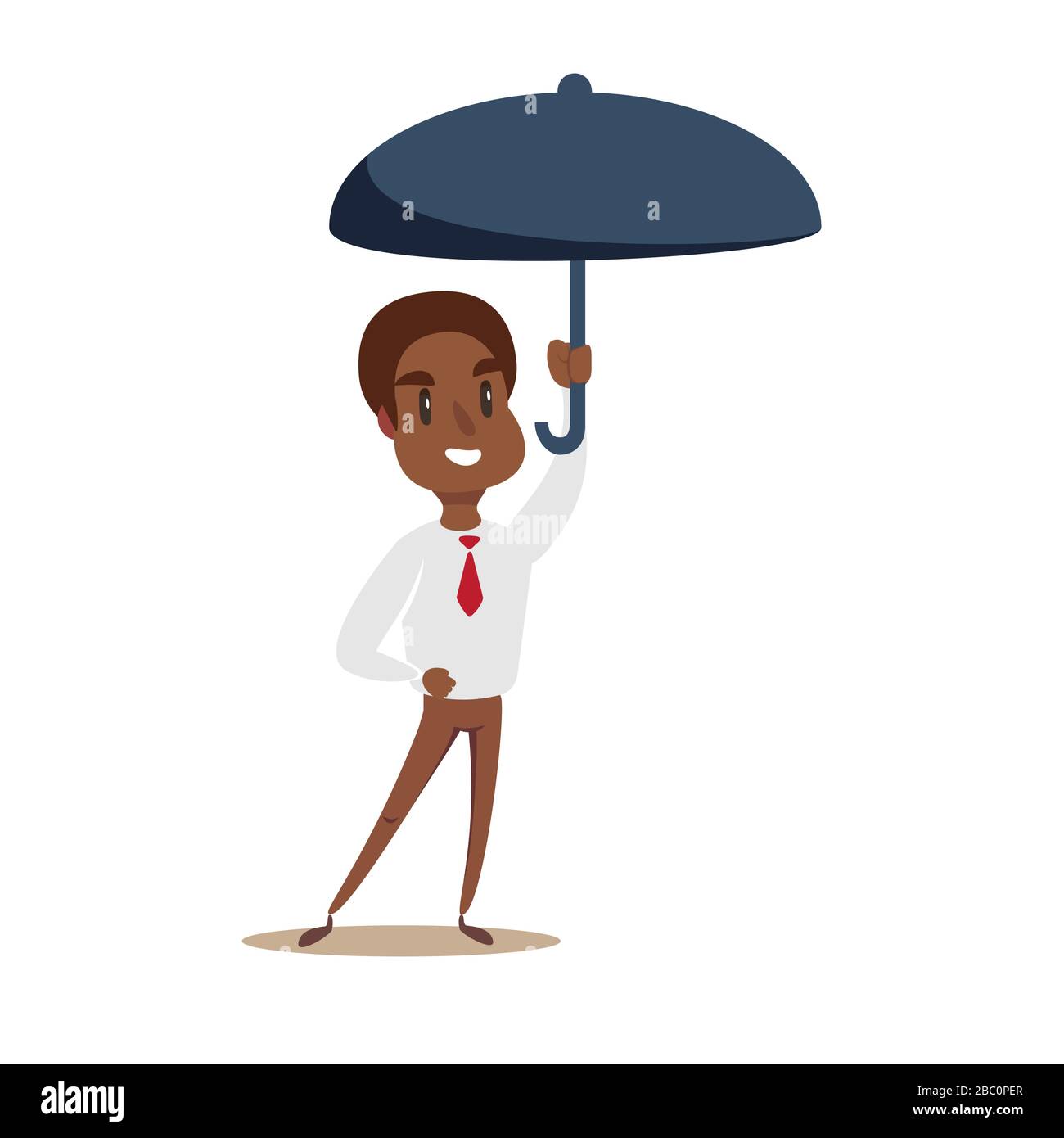 L'homme d'affaires avec un parapluie Illustration de Vecteur